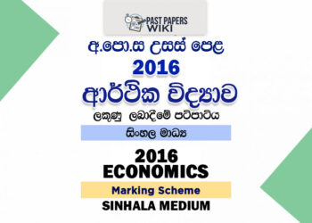 2016 A/L Economics Marking Scheme | Sinhala Medium