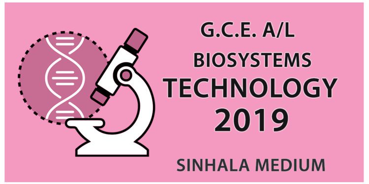 GCE AL Bio Systems Technology Past Paper in Sinhala Medium - 2019