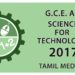 Download GCE Advanced Level Science for Technology paper in Tamil medium 2017