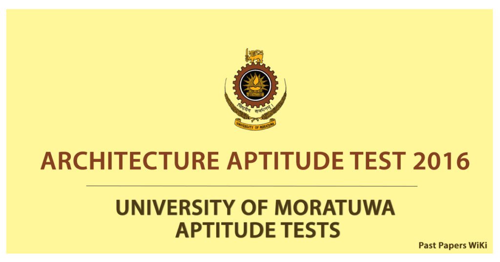 Architecture Aptitude Test 2016 University Of Moratuwa