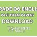 Grade 06 ENGLISHPast Exam Papers