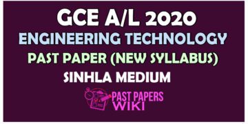 Advanced Level Engineering Technology Past Paper 2020