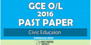 2016 O/L Civic Education Past Paper | English Medium