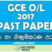 2017 O/L Business & Accounting Studies Past Paper | Sinhala Medium