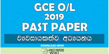 2019 O/L Entrepreneurship Studies Past Paper | Sinhala Medium