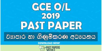 2019 O/L Business & Accounting Studies Past Paper | Sinhala Medium