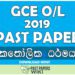 2019 O/L Catholicism Past Paper | Sinhala Medium
