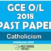 2018 O/L Catholicism Past Paper | English Medium