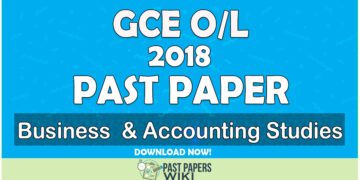 2018 O/L Business & Accounting Studies Past Paper | Tamil Medium