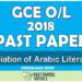 2018 O/L Appreciation of Arabic Literary Texts Past Paper | English Medium