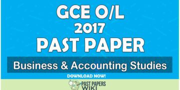 2017 O/L Business & Accounting Studies Past Paper | English Medium