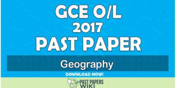 2017 O/L Geography Past Paper | English Medium