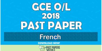 2018 O/L French Past Paper | English Medium