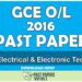 2016 O/L Design Electrical & Electronic Technology Past Paper | Tamil Medium