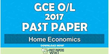 2017 O/L Home Economics Past Paper | English Medium