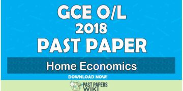 2018 O/L Home Economics Past Paper | English Medium