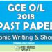 2018 O/L Electronic Writing & Shorthand Past Paper | English Medium