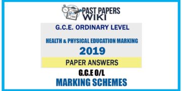 2019 O/L Health & Physical Education Marking Scheme | Tamil Medium