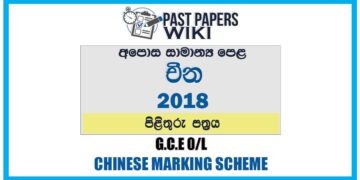 2018 O/L Chinese Marking Scheme | Sinhala Medium