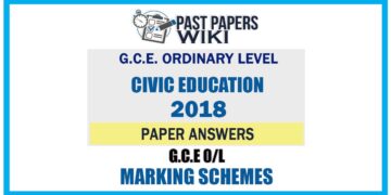 2018 O/L Civic Education Marking Scheme | English Medium