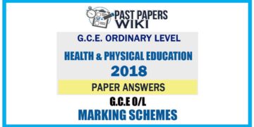 2018 O/L Health & physical Education Marking Scheme | English Medium