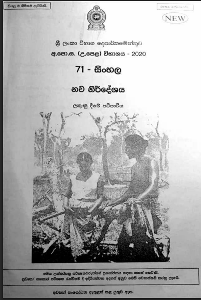 Official G.C.E. 2020 A/L Sinhala Answer Sheet PDF