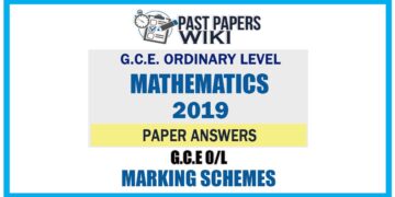 2019 O/L Mathematics Marking Scheme | English Medium