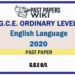 2020 O/L English Language Past Paper and Answers