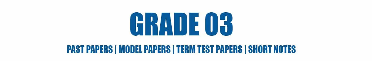 Grade 03 - Past Papers , Model Papers , Term Test Papers , Short Notes Grade 03 - Past Papers | Model Papers | Term Test Papers | Short Notes