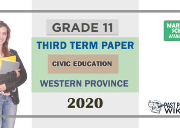 Grade 11 Civic Education Past Paper 2020 (3rd Term Test) | Western Province