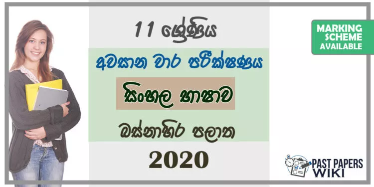 Grade 11 Sinhala Language Past Paper 2020 (3rd Term Test) | Western Province