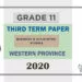 Grade 11 Business & Accounting Studies Paper 2020 (3rd Term Test) | Western Province