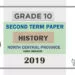 Grade 10 History Paper 2019 (2nd Term Test) | North Central Province