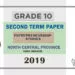 Grade 10 Entrepreneurship Studies Paper 2019 (2nd Term Test) | North Central Province