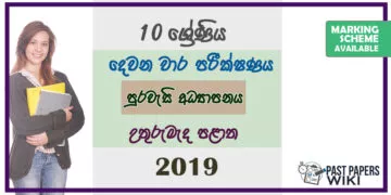 Grade 10 Citizenship Paper 2019 (2nd Term Test) | North Central Province