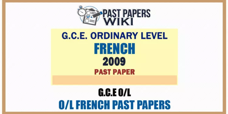 2009 O/L French Past Paper