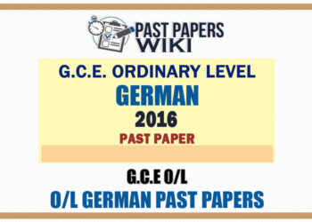 2016 O/L German Past Paper