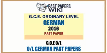 2016 O/L German Past Paper