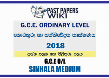2018 O/L Information And Communication Technology Past Paper and Answers | Sinhala Medium