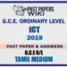 2019 O/L Information And Communication Technology Past Paper and Answers | Tamil Medium