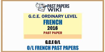 2016 O/L French Past Paper