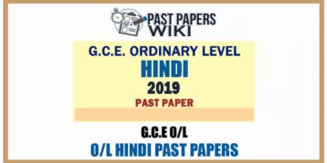 2019 O/L Hindi Past Paper