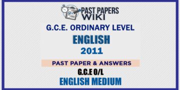2011 O/L English Past Paper and Answers | English Medium
