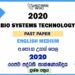 2020 AL BST Past Paper English Medium