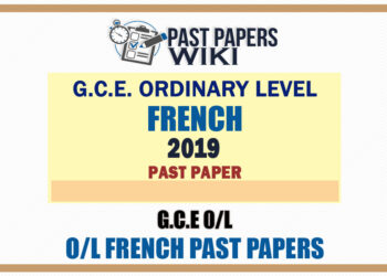 2019 O/L French Past Paper