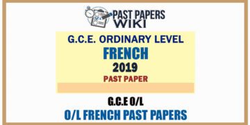 2019 O/L French Past Paper