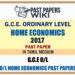 2017 O/L Home Economics Past Paper | Tamil Medium