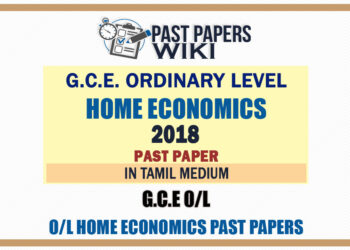 2018 O/L Home Economics Past Paper | Tamil Medium