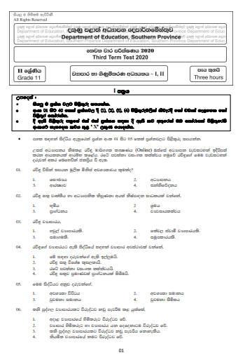 Grade 11 Business And Accounting Studies Paper 2020 (3rd Term Test ...