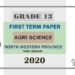 Grade 13 Agri Science 1st Term Test Paper 2020 | North Western Province